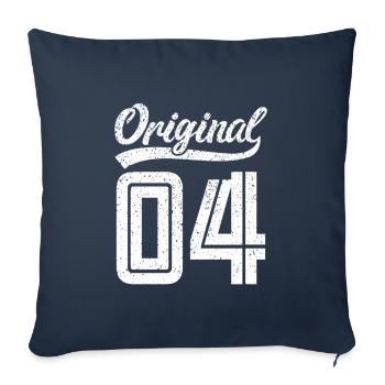 2004 Original 04 Né en 2004 - Housse de coussin décorative 45 x 45 cm - bleu marine - Devant
