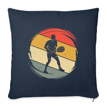 joueur de tennis Retro Tennis Club joueur de tennis - Housse de coussin décorative 45 x 45 cm - bleu marine - Devant