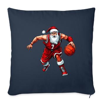 Joueurs de basket-ball de Noël - Housse de coussin décorative 45 x 45 cm - bleu marine - Devant