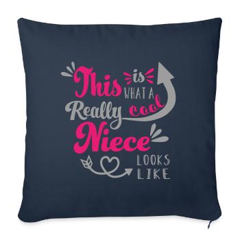 Cool niece - cool niece niece heart arrow boho - Sofa pillowcase 17,3'' x 17,3'' (45 x 45 cm) - navy - Front