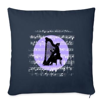 Melodien der Harfe - Sofakissenbezug 45 x 45 cm - Navy - Vorne