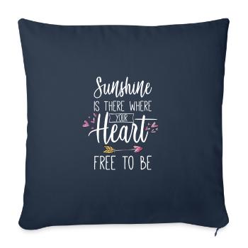 T-Shirt Hoodie Women Where the heart can be free - Sofa pillowcase 17,3'' x 17,3'' (45 x 45 cm) - navy - Front