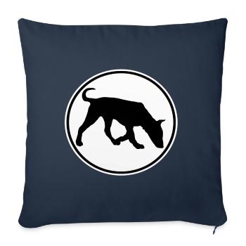 Chien chien mantrailer agility beagle - Housse de coussin décorative 45 x 45 cm - bleu marine - Devant