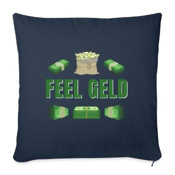 Feel Money Money Banknotes Get Rich Fast - Sofa pillowcase 17,3'' x 17,3'' (45 x 45 cm) - navy - Front