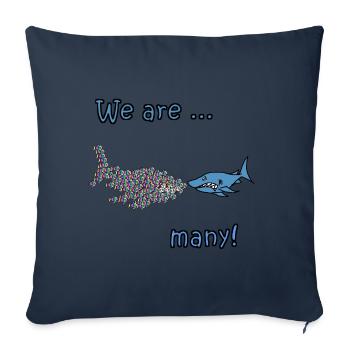 Nous sommes nombreux - Housse de coussin décorative 45 x 45 cm - bleu marine - Devant
