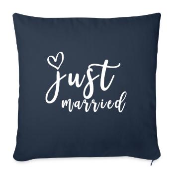 cadeau juste marié - Housse de coussin décorative 45 x 45 cm - bleu marine - Devant