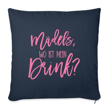 Les filles où est mon cadeau drink JGA - Housse de coussin décorative 45 x 45 cm - bleu marine - Devant