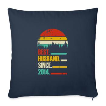 Best Husband since September 2014 Gift - Sofa pillowcase 17,3'' x 17,3'' (45 x 45 cm) - navy - Front