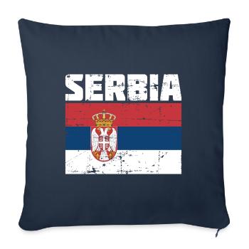 Serbia Serbia Flag tshirt gift - Sofa pillowcase 17,3'' x 17,3'' (45 x 45 cm) - navy - Front