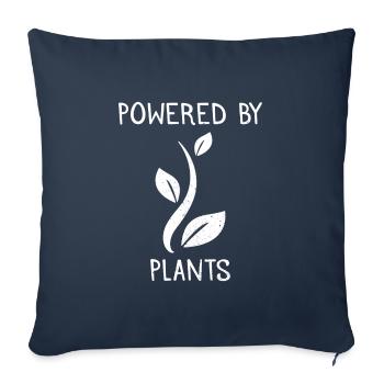 Powered by Plants Vegan Gift - Sofa pillowcase 17,3'' x 17,3'' (45 x 45 cm) - navy - Front