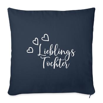 Cadeau de fille préférée - Housse de coussin décorative 45 x 45 cm - bleu marine - Devant