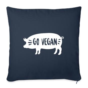 Go vegan animal protection pig gift - Sofa pillowcase 17,3'' x 17,3'' (45 x 45 cm) - navy - Front