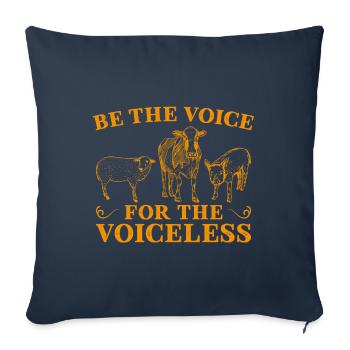Soyez la voix du cadeau pour la protection des animaux sans voix - Housse de coussin décorative 45 x 45 cm - bleu marine - Devant