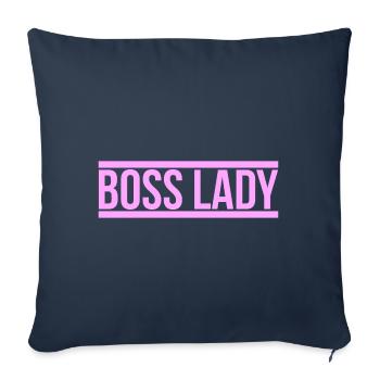 Cadeau de Boss Lady Bossin - Housse de coussin décorative 45 x 45 cm - bleu marine - Devant