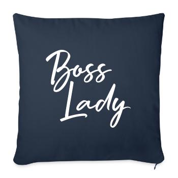 Cadeau de Boss Lady Bossin - Housse de coussin décorative 45 x 45 cm - bleu marine - Devant