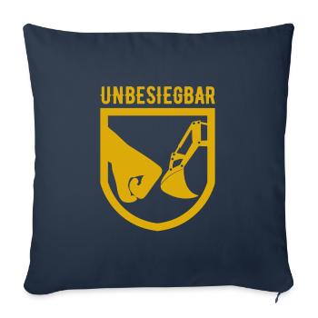 Unbesiegbar Bagger Baggerfahrer Geschenk - Sofakissenbezug 45 x 45 cm - Navy - Vorne