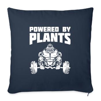 Powered by Plants Vegan Fitness Gift - Sofa pillowcase 17,3'' x 17,3'' (45 x 45 cm) - navy - Front