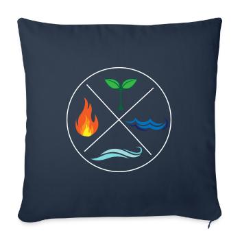 Four elements environmental protection nature gift - Sofa pillowcase 17,3'' x 17,3'' (45 x 45 cm) - navy - Front