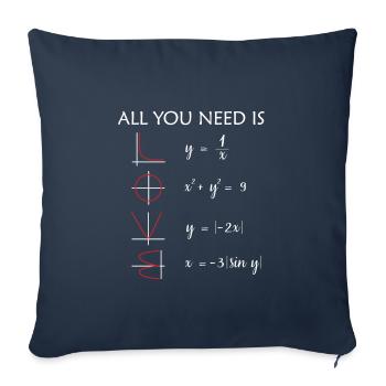All you need is Love Mathe Geschenk - Sofakissenbezug 45 x 45 cm - Navy - Vorne