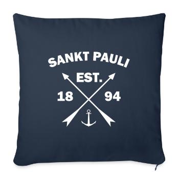 Cadeau de la ville hanséatique de Hambourg Sankt Pauli Paulianer - Housse de coussin décorative 45 x 45 cm - bleu marine - Devant