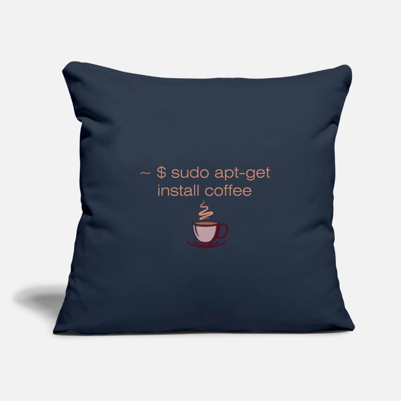 Sudo apt-get install café informaticien Linux Linux Housse de coussin décorative 45 x 45 cm