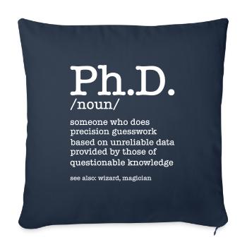 Phd Doctorate Degree Degré - Housse de coussin décorative 45 x 45 cm - bleu marine - Devant