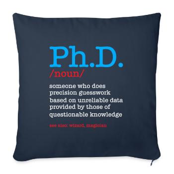 Phd Doctorate Degree Degré - Housse de coussin décorative 45 x 45 cm - bleu marine - Devant
