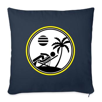 Île symbole d’été Palme Chillen - Housse de coussin décorative 45 x 45 cm - bleu marine - Devant