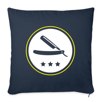 Lame de rasoir barber - Housse de coussin décorative 45 x 45 cm - bleu marine - Devant