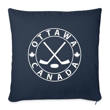 Ottawa Ice Hockey - Sofa pillowcase 17,3'' x 17,3'' (45 x 45 cm) - navy - Front