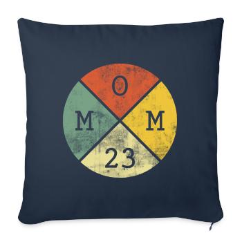 Maman 2023 Maman Mère Naissance Vintage Cadeau - Housse de coussin décorative 45 x 45 cm - bleu marine - Devant