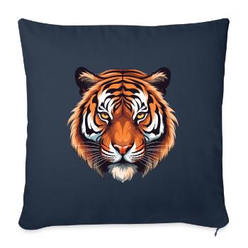 Tiger Head Tiger Lover - Housse de coussin décorative 45 x 45 cm - bleu marine - Devant