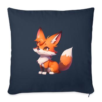 Adorable Chibi Fox - Sofa pillowcase 17,3'' x 17,3'' (45 x 45 cm) - navy - Front