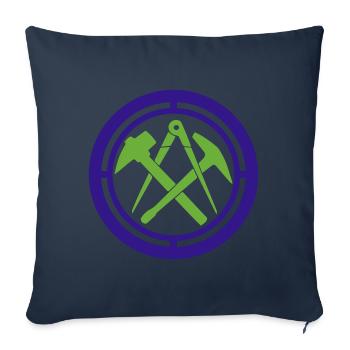 Armoiries du logo de la Guilde des couvreurs | Couleurs changeantes - Housse de coussin décorative 45 x 45 cm - bleu marine - Devant