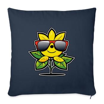 Dessin animé Citron - Housse de coussin décorative 45 x 45 cm - bleu marine - Devant