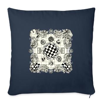 Alien Chessboard No. 3 - Sofa pillowcase 17,3'' x 17,3'' (45 x 45 cm) - navy - Front