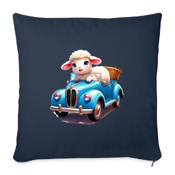 Sprint de moutons - Housse de coussin décorative 45 x 45 cm - bleu marine - Devant