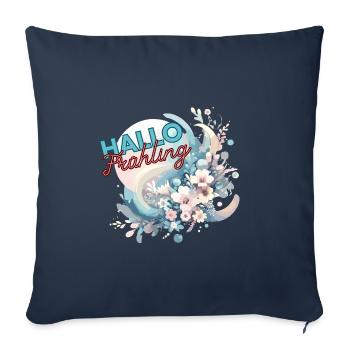 Hello spring! - Sofa pillowcase 17,3'' x 17,3'' (45 x 45 cm) - navy - Front