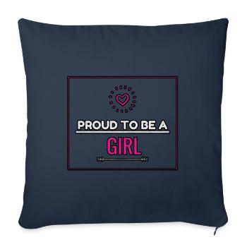 Proud To Be A Girl Grunge - Sofa pillowcase 17,3'' x 17,3'' (45 x 45 cm) - navy - Front