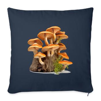 Mushroom picking has a long tradition - Sofa pillowcase 17,3'' x 17,3'' (45 x 45 cm) - navy - Front
