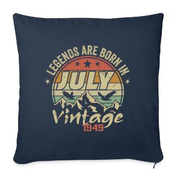 Anniversaire Millésime - Fabriqué en Juillet 1949 - Housse de coussin décorative 45 x 45 cm - bleu marine - Devant