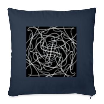 Design abstrait noir et blanc - Housse de coussin décorative 45 x 45 cm - bleu marine - Devant
