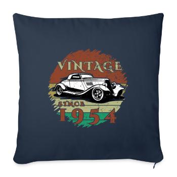 70e anniversaire Un classique - Millésime depuis 1954 - Housse de coussin décorative 45 x 45 cm - bleu marine - Devant