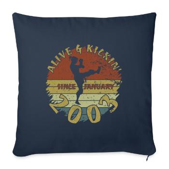 22. Geburtstag Alive and kickin since 01/2003 - Sofa pillowcase 17,3'' x 17,3'' (45 x 45 cm) - navy - Front