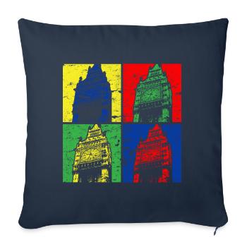 Big Ben Vintage - Housse de coussin décorative 45 x 45 cm - bleu marine - Devant