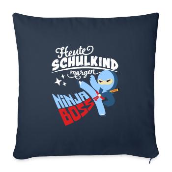 Today schoolchild tomorrow Ninja Boss - Sofa pillowcase 17,3'' x 17,3'' (45 x 45 cm) - navy - Front