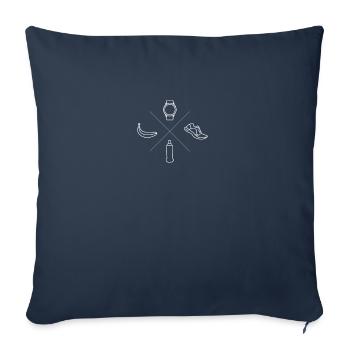 Course à pied - Housse de coussin décorative 45 x 45 cm - bleu marine - Devant