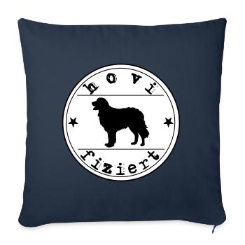 Chien Hovawart hovifié disant chien infecté - Housse de coussin décorative 45 x 45 cm - bleu marine - Devant