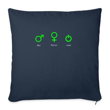 Geek - Housse de coussin décorative 45 x 45 cm - bleu marine - Devant