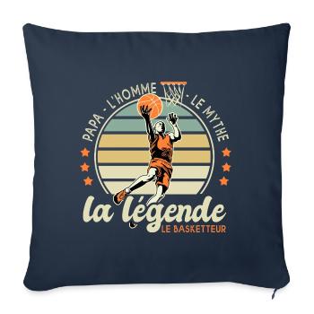 papa homme mythe légende basketteur papa basket - Housse de coussin décorative 45 x 45 cm - bleu marine - Devant